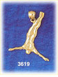 14K Gold 3D Diving Charm