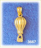 14K Gold 3D Air Balloon Charm