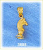 14K Gold 3D Chess Charm