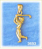 14K Gold 3D Golfer Charm