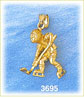 14K Gold 3D Hockey Player Charm