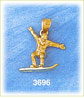 14K Gold 3D Snowboarder Charm