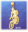 14K Gold Boy Riding Bicycle Charm