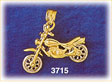 14K Gold 3D Polished Motorcycle Charm