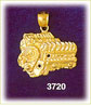 14k gold race car engine charm