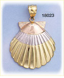 14Kt Gold Tri Color Shell Charm