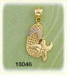14K Two Color Flip Flop Star Fish Charm
