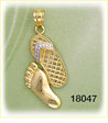 14K Two Color Flip Flop Foot Charm