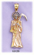 14Kt Tri Color Gold Grim Reaper Charm