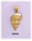 14Kt Two Color Conch Shell Charm