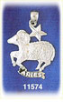 14K White Gold Zodiac Aries Charm