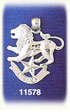 14K White Gold Zodiac Leo Charm