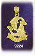 14K Gold 3-D Zodiac Pisces Charm