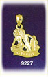 14K Gold 3-D Zodiac Gemini Charm