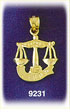 14K Gold 3-D Zodiac Libra Charm