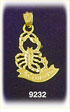 14K Gold 3-D Zodiac Scorpio Charm