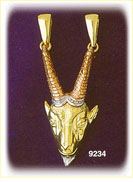 14K Tri Color Gold Zodiac Capricorn Pendant