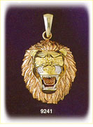 14K Tri Color Gold Zodiac Leo Pendant