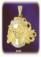 14K Two Color Gold Zodiac Virgo Pendant