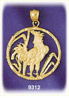 14K Gold Chinese Zodiac Rooster Charm