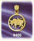 14K Gold Encircled Zodiac Taurus Charm