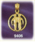 14K Gold Encircled Zodiac Gemini Charm