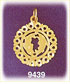 14K Gold Circled Zodiac Pisces Charm