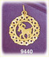 14K Gold Circled Zodiac Aries Charm