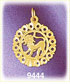 14K Gold Circled Zodiac Leo Charm
