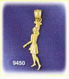 14K Gold Zodiac Aquarius Water Carrier Charm