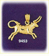 14K Gold Zodiac Taurus Bull Charm